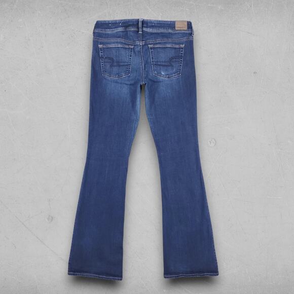 American Eagle Jeans Women 10L Dk Blue Kick Boot Classic Retro Casual Streetwear - Picture 2 of 13